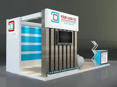 Booth Exhibition Stand a203 no seg 3D model