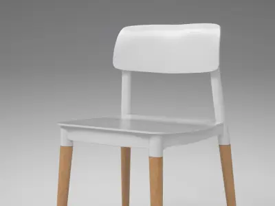 Iris Cafe Chair white Low-poly 3D model