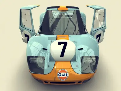 Cartoon Prototype Car Low-poly 3D model