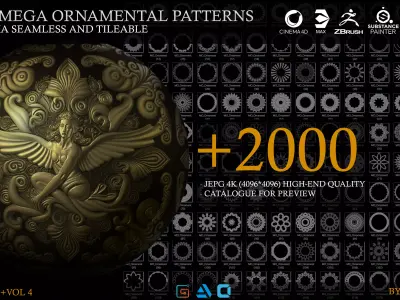 Mega collection of decorative ornaments 3D model