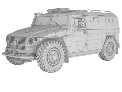 GAZ Tiger 233036  police 2005 3D model