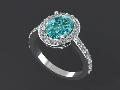 Oval ring 3D print model