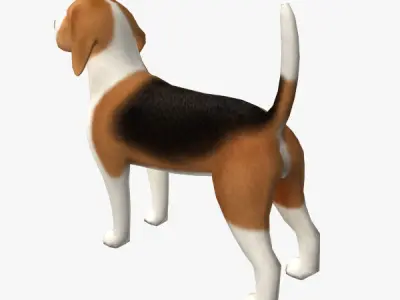 Beagle dog Low-poly 3D model