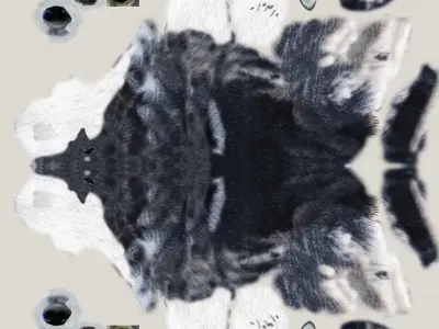 Husky animated sequences Low-poly 3D model