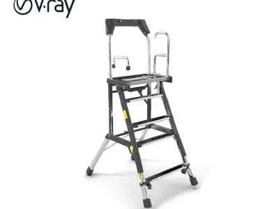 Universal Scaffold Ladder model pack with dynamic height adju... Low-poly 3D model