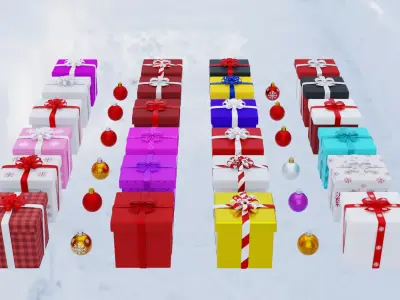 Gift Box Low-poly 3D model