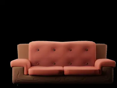 Stylized Sofa and Armchair 3D model
