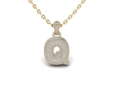  Alphabet Bubble Q 3D print model