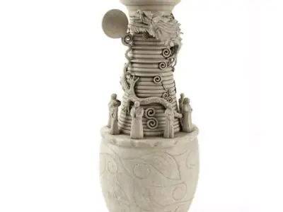 Detailed Gray Vase 3D model
