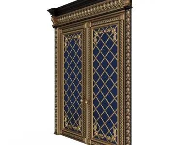 Carved Door Classic 01301 Black Low-poly 3D model