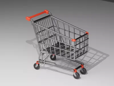 Realistic Shopping Cart 3D Model 3D model