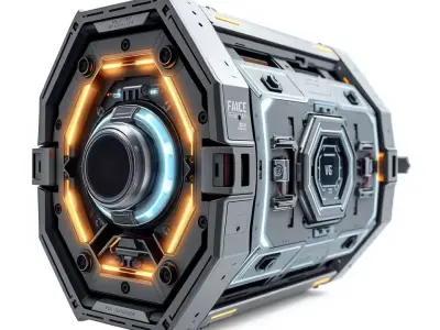 Futuristic SciFi Engine Reactor model pack Low-poly 3D model