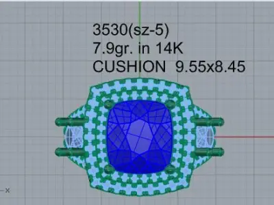 Square Halo Ring 3530 3D print model
