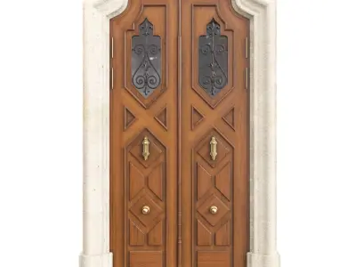 Entrance classic door 123 3D model