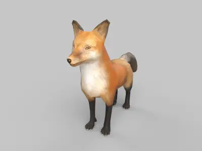 Fox lowpoly Low-poly 3D model