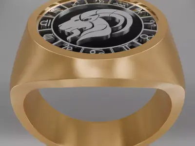 Capricorn zodiak symbol ring 3D model for 3D printing 3D print model