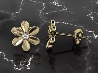 Jewelry Earring 3D print model 2
