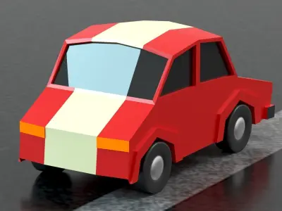 Low Poly Game Ready Car Low-poly 3D model