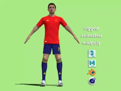  T-Pose Rigged Mikel Oyarzabal Spain Euro 2024 3D model