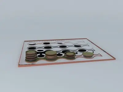 Ant-walk checkers game 3D model