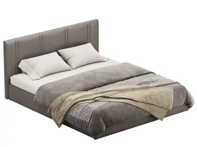  White eco leather bed 3D model