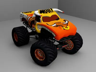Bull Monster Truck Low-poly 3D model