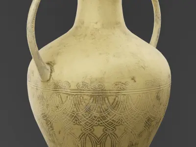 Ancient Golden Urn  Low-poly 3D model