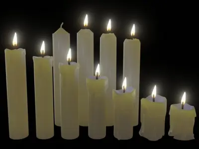 Candles Pack Props Low-poly 3D model
