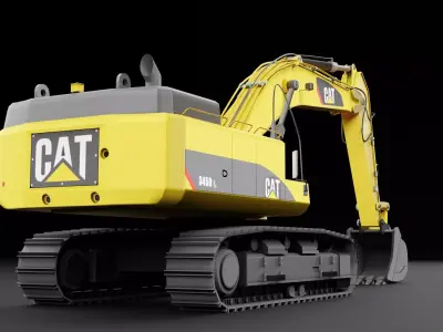 Cat 345 Tractor Low-poly 3D model