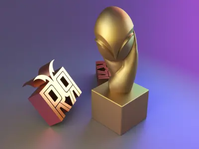 Golden Abstract Owl 3D print model