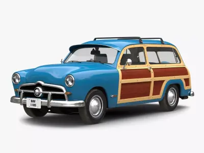 Generic Retro Car Simple Interior 3D model