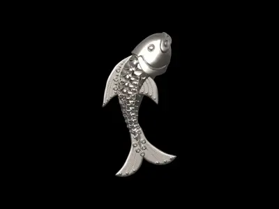 Fish pendant 3D print model 3D print model