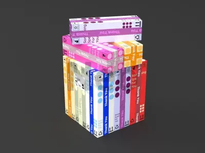 Tall Cardboard Boxes - Cardboard Packages 3D Model Low-poly 3D model