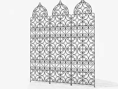 Moroccan Metal Folding Screen 3D model