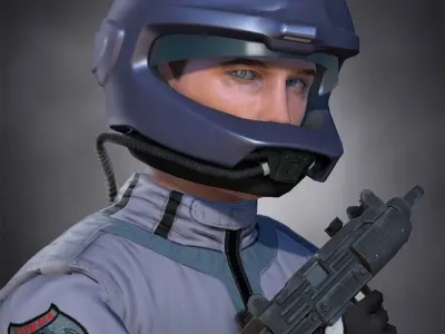 Airwolf Pilot Male Low-poly 3D model