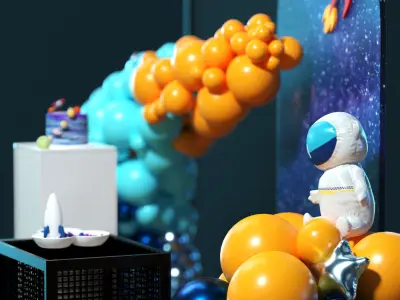 Birthday Decoration Set No-001 3D model