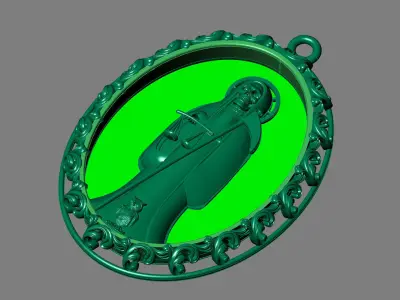  santa muerte holy death small size pendant 3D STL 3DM skull 3D print model