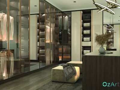Modern Luxury Dressing Room 3D model