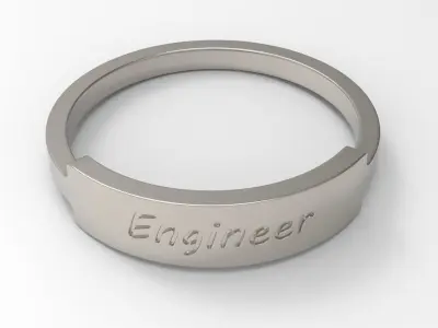 Engineer Female Ring Platinum 3D print model
