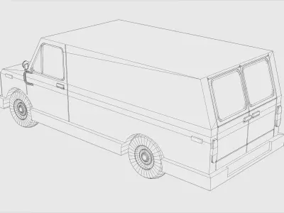 Cartoon van 3D model