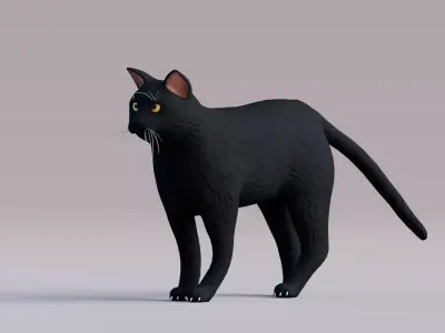 Low poly - Stylized cats - Bombay Cat Low-poly 3D model