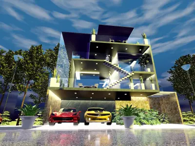 3-Storey Residence with Roofdeck 3D model