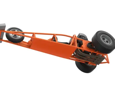 Rear engine old school three wheeled dragster Scale 1 to 25 3D print model