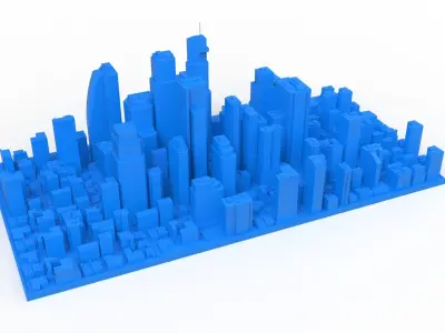 City Buildings and Blocks 3D model