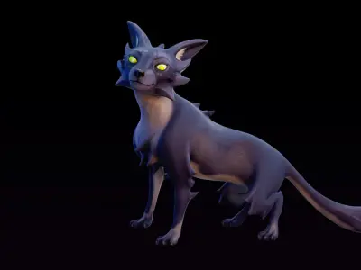Stylized Cat - AR Ready Rigged Cartoon Character for Blender Low-poly 3D model