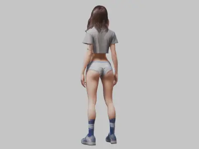 Beautiful Young Woman 3D Model Low-poly 3D model