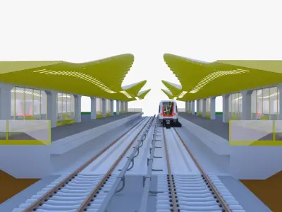 Stockholm metro station III 3D model