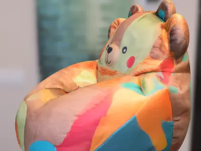Cute Bear Bean Bag Chair Low-poly 3D model