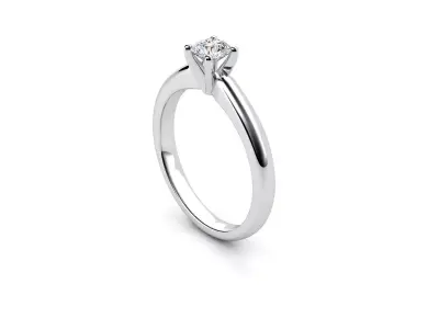 ZDR064 solitaire diamond engagement ring gold 3D print model