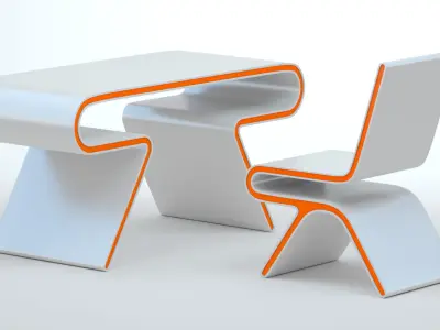 Omega Chair and  Desk 3D model